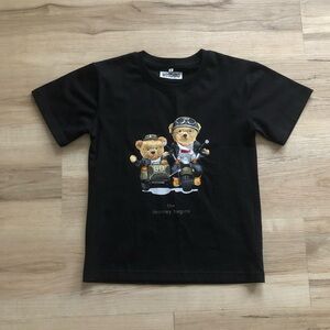 Moschino Kids Black T-Shirt with Biker Bear Design